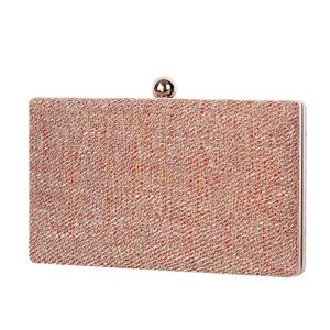 Women Fabric Evening Clutch Bag Bridal Purse for Wedding Prom Night Out(Coral)