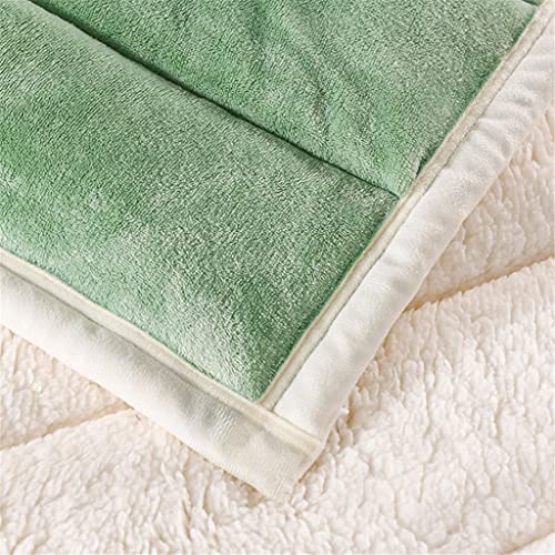 ZGDUGFU Thick Warm Blanket Compatible with Bed Green Color Double Bedspread Compatible with Kid Queen Size Coral Fleece Throw Blanket,Couch Throw Blanket
