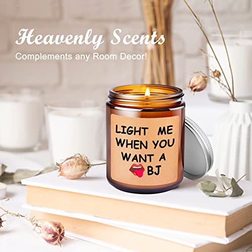 Birthday Gifts for Men - Light Me When You Want A BJ Candle - Anniversary Romantic Gifts for Him - Birthday Funny Gift for Men Husband - Candles Gifts for Men Him