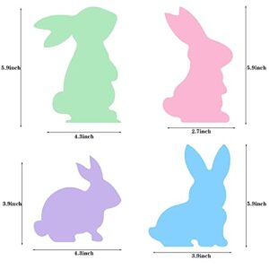 4Pcs Easter Bunny Decor, Easter Bunny Table Wooden Signs, Easter Decorations for The Home, Easter Tray Decor for Tiered Tray Decorations