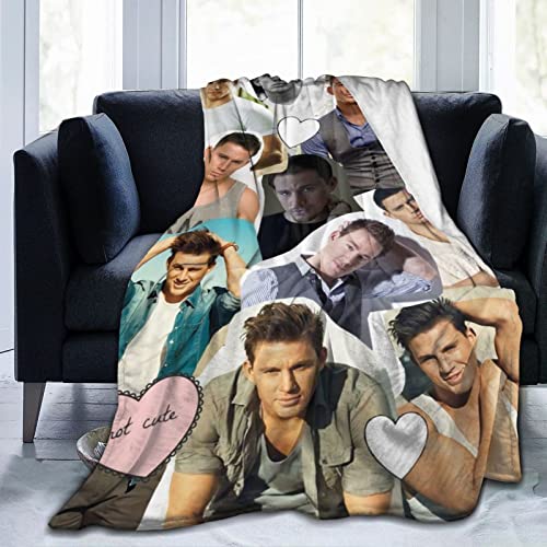 Channing Tatum Collage Blanket Ultra-Soft Micro Fleece Lightweight Warm Throw Blanket Suitable for Bedrooms Sofa and Travel Air Conditioning