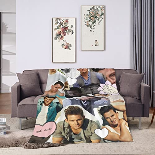 Channing Tatum Collage Blanket Ultra-Soft Micro Fleece Lightweight Warm Throw Blanket Suitable for Bedrooms Sofa and Travel Air Conditioning