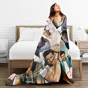 Channing Tatum Collage Blanket Ultra-Soft Micro Fleece Lightweight Warm Throw Blanket Suitable for Bedrooms Sofa and Travel Air Conditioning