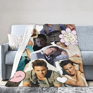 Channing Tatum Collage Blanket Ultra-Soft Micro Fleece Lightweight Warm Throw Blanket Suitable for Bedrooms Sofa and Travel Air Conditioning