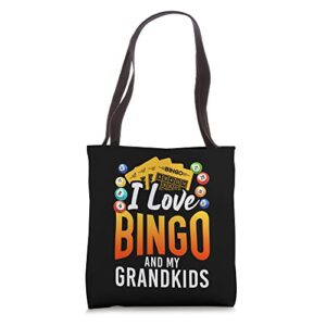 bingo player grandma grandpa i love bingo and my grandkids tote bag