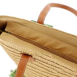 Straw Tote Bag Shoulder Bag for Women Straw Beach Bag Handbag Soft Bohemian Hobo Bag Casual Beach Daypack for Vacation