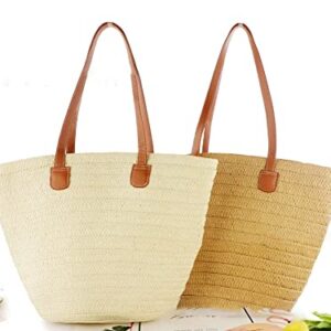 Straw Tote Bag Shoulder Bag for Women Straw Beach Bag Handbag Soft Bohemian Hobo Bag Casual Beach Daypack for Vacation