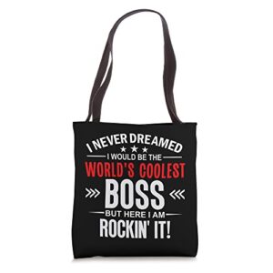 cool boss decor,best boss,worlds greatest boss,coolest boss tote bag