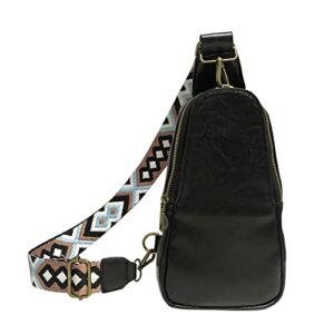 women chest bag pu leather satchel zipper crossbody bag sling bag for work shopping travel fashion shoulder strap