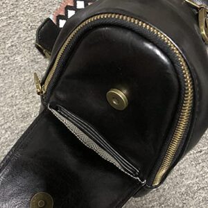 Women Chest Bag PU Leather Satchel Zipper Crossbody Bag Sling Bag for Work Shopping Travel Fashion Shoulder Strap