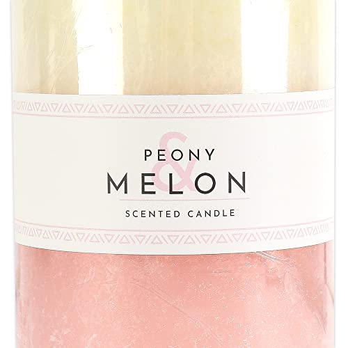 Peony & Melon Pillar Candle, 2 3/4 x 6 Inches