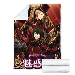 Cutadorns Anime Game Ensemble Stars Knights Blankets Soft and Warm Fuzzy Fleece Flannel Throws Tsukinaga Leo Suou Tsukasa Sena Izumi Narukami Arashi