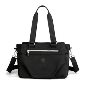 women shoulder handbag roomy multiple pockets bag ladies crossbody purse fashion tote (d-black)