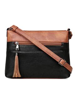 masintor crossbody bags for women, lightweight medium crossbody purse, soft leather women’s shoulder handbags with tassel for shopping or travel