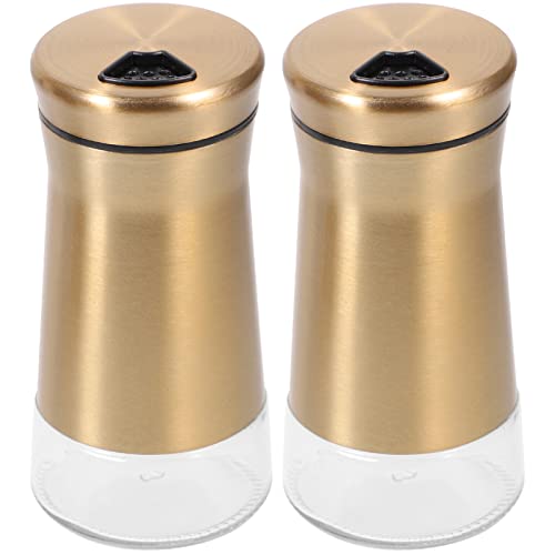 Kichvoe 2Pcs Stainless Steel Salt and Pepper Shakers Set Seasoning Shaker With Holes and Lids Seasoning Bottles Kitchen Bottles