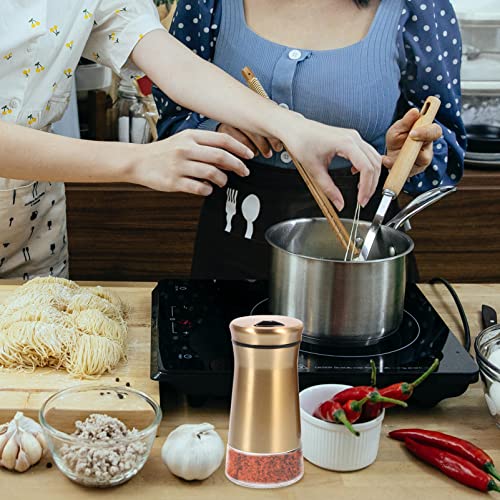 Kichvoe 2Pcs Stainless Steel Salt and Pepper Shakers Set Seasoning Shaker With Holes and Lids Seasoning Bottles Kitchen Bottles