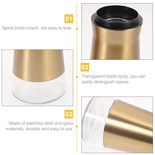 Kichvoe 2Pcs Stainless Steel Salt and Pepper Shakers Set Seasoning Shaker With Holes and Lids Seasoning Bottles Kitchen Bottles