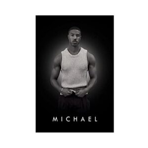 xiuxin male movie star pictures michael b jordan canvas poster bedroom decor sports landscape office room decor gift unframe:12x18inch(30x45cm)