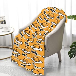 gudetama cute fleece blanket – all season 300gsm lightweight plush fuzzy cozy soft flannel throw blanket for bed sofa couch travel camping 30×50 inches