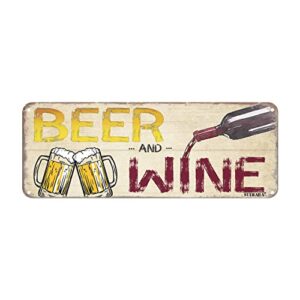 suihaha vintage metal signs beer & wine funny tin signs retro bar club cave home kitchen wall decor 16×6 inches