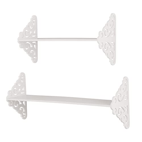 Collections Etc Elegant Decorative White Shelves - Set of 2