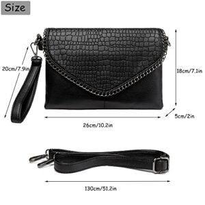 Makukke Crossbody Bags for Women Small Clutch Purses Quilted Satchels Lightweight Handbags Shoulder Bag (Black)