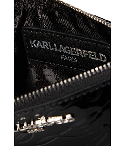 Karl Lagerfeld Paris SLG Essential Embossed Patent, Black/Silver