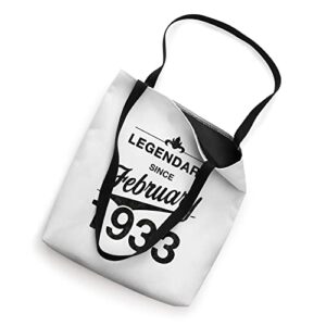 90th Birthday 90 Year Old Born in February 1933 Vintage Tote Bag