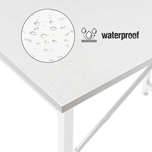 Lufeiya White Computer Desk for Bedroom - 40 inch Simple Modern Study Table Kid Girls Student Home Office Writing Desk, White