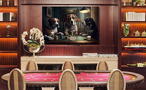 Bulljive Brands Premium Metal Dogs Playing Poker Wall Art | Captivating Floating Mount Display | Wall Décor For Mancave Bar Bedroom Office Living Room | 3 Sizes Large To Small