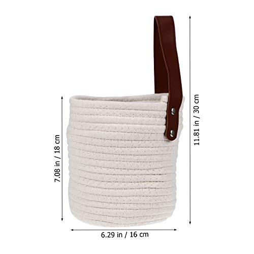 Alipis 3 pcs Wall Bin for Storage Sundries with Rope Decor Adhesive Toys White Clo Office Plant Cotton Hand-woven Hanging Cabinet Container Decoration Seagrass Garden Flower Woven