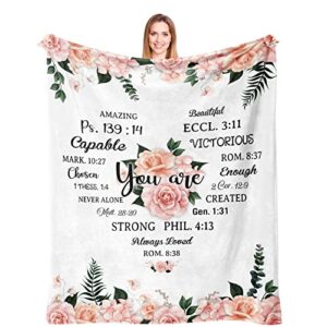 Kituzol Christian Gifts Blanket 50"x60" - Religious Gifts for Women - Christian Birthday Gifts - Best Christian Inspirational Gift - Faith Gifts for Women Throw Blankets - Awesome Spiritual Gifts Idea