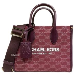 Michael Kors Mirella Logo Tote Crossbody Bag size Small (Mulberry Multi)