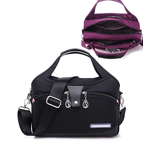 Large-Capacity Waterproof and Anti-Theft Fashion Handbag, Multipurpose Travel Adjustable Crossbody Shoulder Backpack (Black)