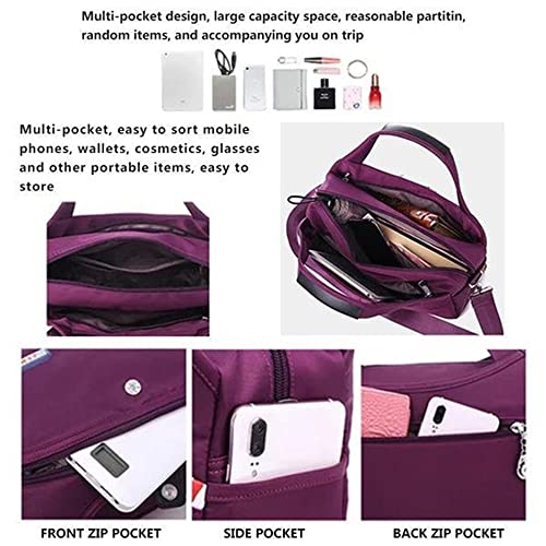 Large-Capacity Waterproof and Anti-Theft Fashion Handbag, Multipurpose Travel Adjustable Crossbody Shoulder Backpack (Black)