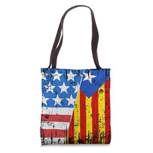 catalan american flag catalunia usa bandera catalonia tote bag