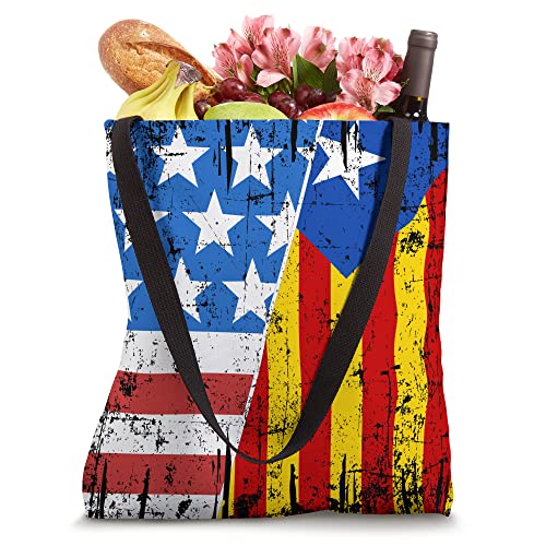 Catalan American Flag Catalunia Usa Bandera Catalonia Tote Bag