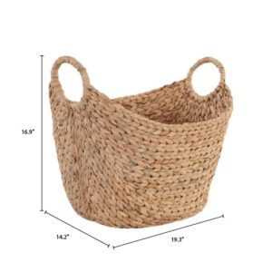 Large Natural Water Hyacinth Boat Basket - Easy to use