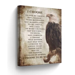 motivational canvas wall art christian bald eagle pictures wall decor bald eagle gifts inspirational quotes painting wall art for office bedroom living room prints artwork framed 12″x16″