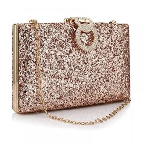 jessie clutch purses for women, sparkling crystal evening bag bridal prom handbag wedding party bag (champagne)