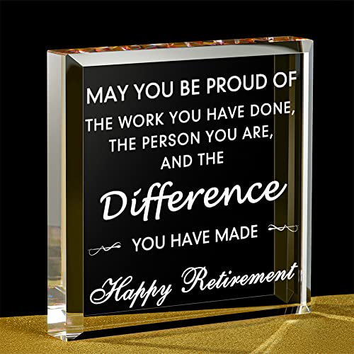 IFOLAINA Happy Retirement Thank You Gift Employee Appreciation Gift for Women Plaque Keepsake Inspirational May You Be Proud of the Work You Have Done Sign for Retirement Goodbye Farewell Gift