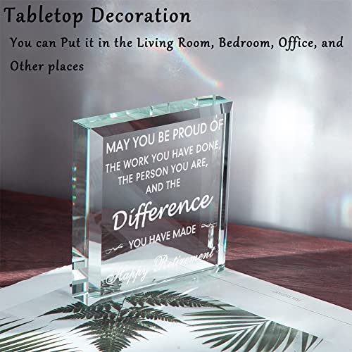 IFOLAINA Happy Retirement Thank You Gift Employee Appreciation Gift for Women Plaque Keepsake Inspirational May You Be Proud of the Work You Have Done Sign for Retirement Goodbye Farewell Gift