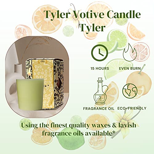 Tyler Candle Company Tyler Scent Votive Candles - Luxury Scented Candle with Essential Oils - 16 Pack of 2 oz Small Candles with 15 Hour Burn Time Each - with Bonus Key Chain