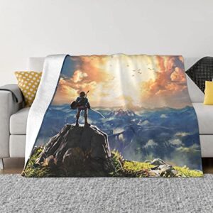 game anime mountain castle throw blanket flannel fleece blanket soft cozy air conditioning blankets for bed sofa couch camping 50″x40″