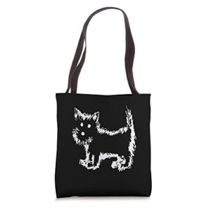 cute terrier dog sketch tote bag