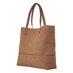 oversized suede taylor tote in camel