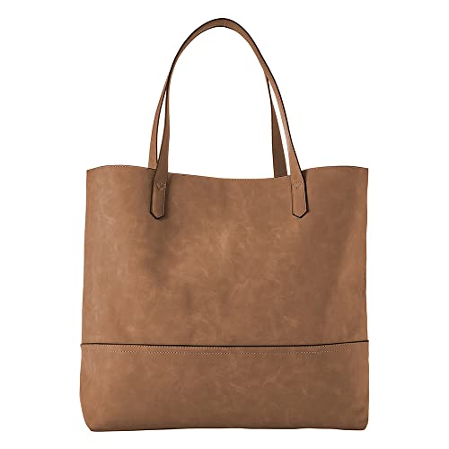 Oversized suede Taylor Tote in Camel