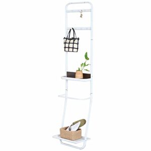 doshisha hanger rack, wall rack, wall storage, slim, width 15.7 inches (40 cm), stylish, shelf, entryway storage, white