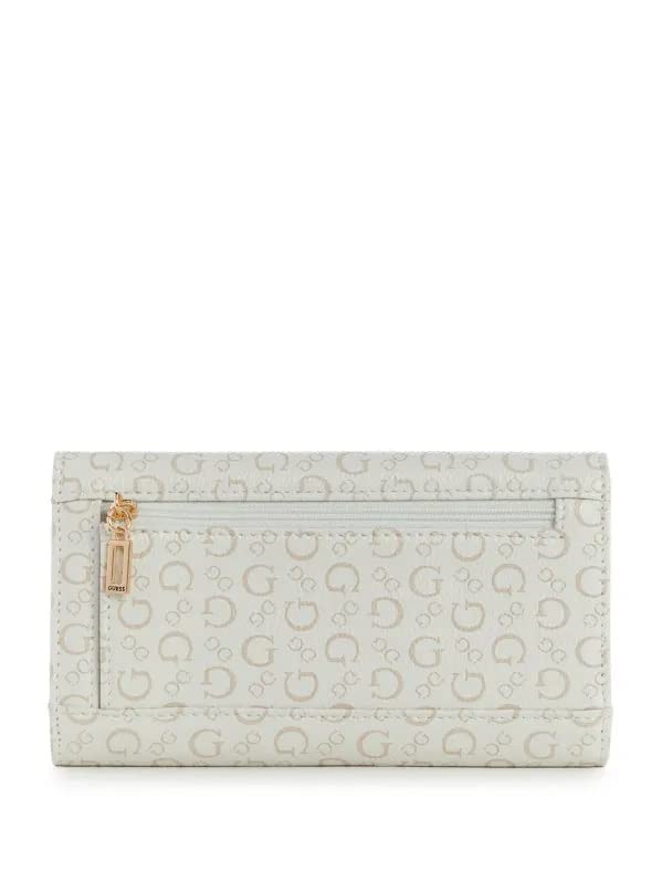 GUESS Factory Women's Ellison Slim Clutch Wallet White