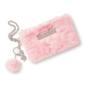 Spencer's Pink Furry Playboy Wristlet